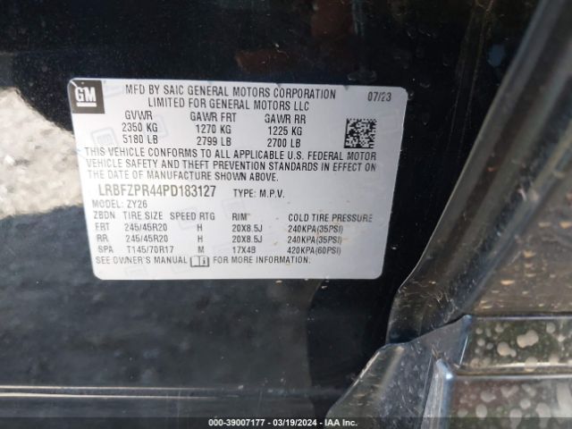 LRBFZPR44PD183127 Buick Envision Essence Awd