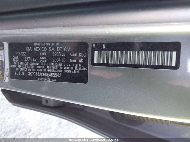 KIA FORTE GT 2022 3KPF44AC6NE465542 Image 9