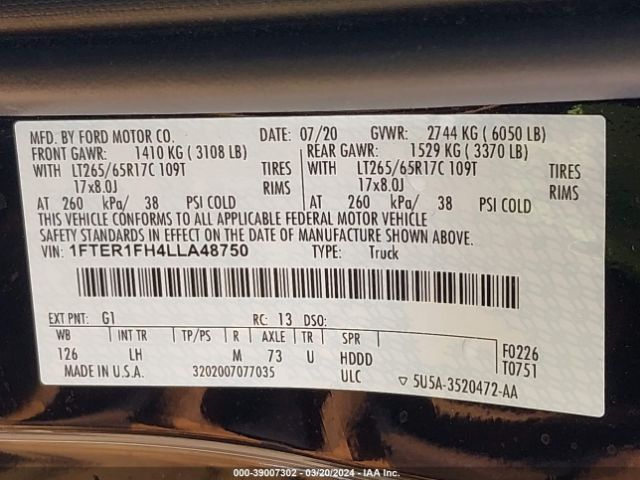 1FTER1FH4LLA48750 Ford Ranger Xlt