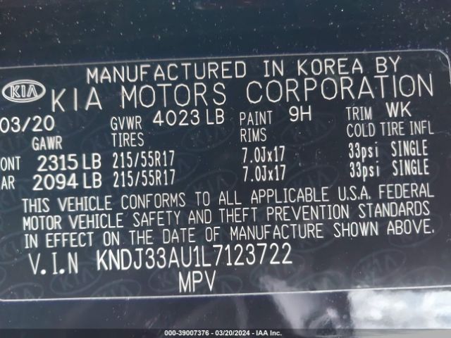 KNDJ33AU1L7123722 KIA SOUL EX