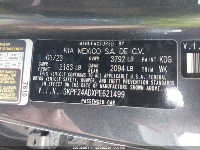3KPF24ADXPE621499 KIA Forte Lxs