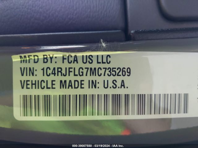 2021 JEEP GRAND CHEROKEE 1C4RJFLG7MC735269 Photo 8