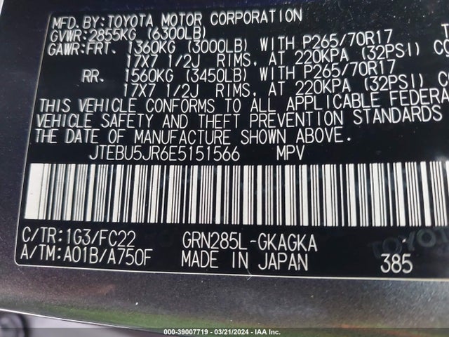 Toyota 4runner Trail 2014 JTEBU5JR6E5151566 Image 9
