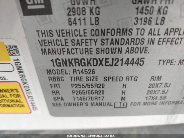 Chevrolet Traverse 1lt 2014 1GNKRGKDXEJ214445 Image 9