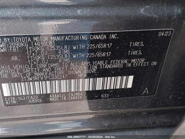Toyota Rav4 Xle 2023 2T3W1RFV1PC230247 Image 9