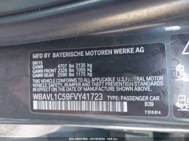 WBAVL1C59FVY41723 BMW X1 Xdrive28i