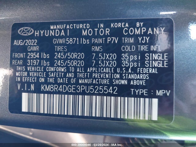 Hyundai Palisade Sel 2023 KM8R4DGE3PU525542 Image 9