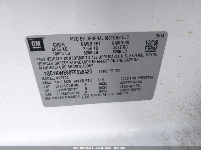Chevrolet Silverado 2500hd Ltz 2015 1GC1KWE80FF528420 Image 9