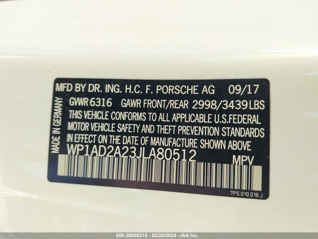 2018 PORSCHE CAYENNE WP1AD2A23JLA80512 Photo 8