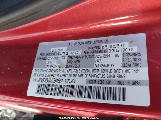 Mazda Cx-5 Grand Touring 2021 JM3KFADM4M1341581 Image 9