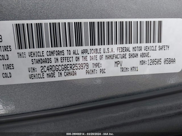 Dodge Grand Caravan Sxt 2014 2C4RDGCG8ER253979 Image 9