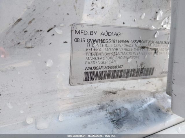 WAUBGAFL3GA008347 Audi S4 3.0t Premium Plus