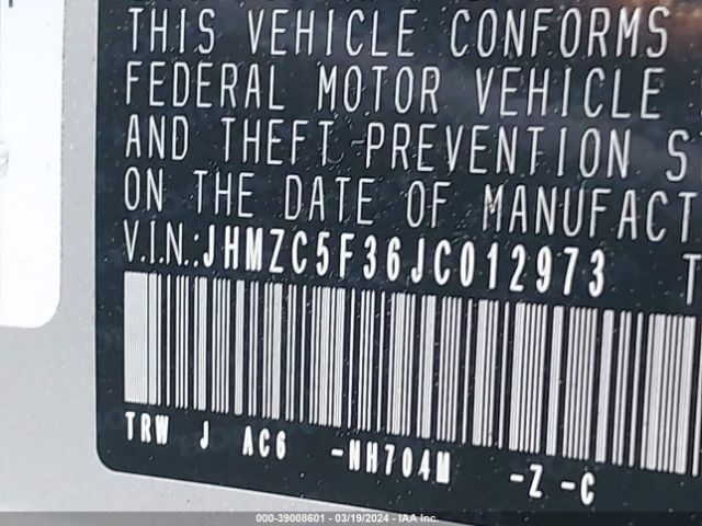 JHMZC5F36JC012973 Honda Clarity Plug-in Hybrid Touring