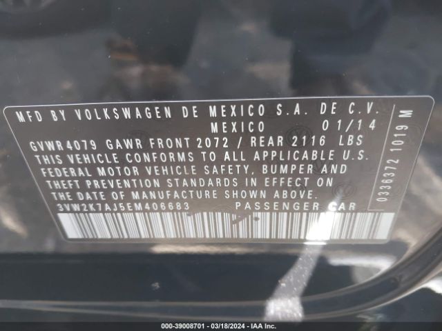 3VW2K7AJ5EM406683 Volkswagen Jetta 2.0l S