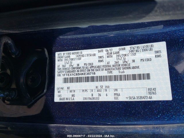 Ford F-150 Xlt 2017 1FTEX1C85HKE35718 Image 9