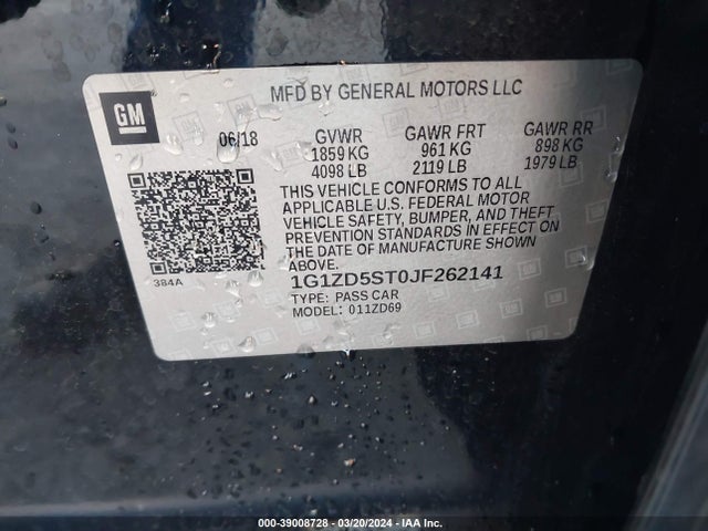 Chevrolet MALIBU LT 2018 1G1ZD5ST0JF262141 Image 9
