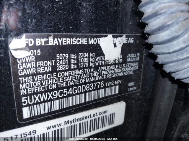 5UXWX9C54G0D83776 BMW X3 Xdrive28i