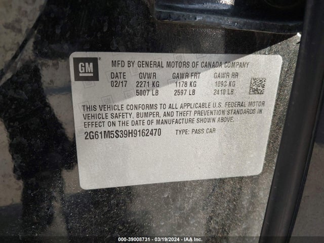 2G61M5S39H9162470 Cadillac XTS LUXURY
