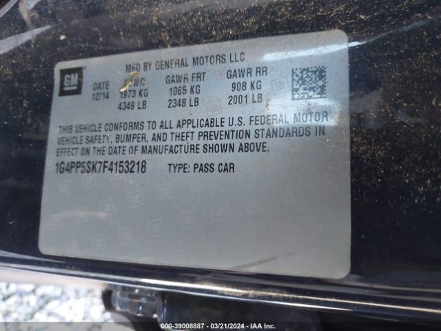1G4PP5SK7F4153218 Buick Verano