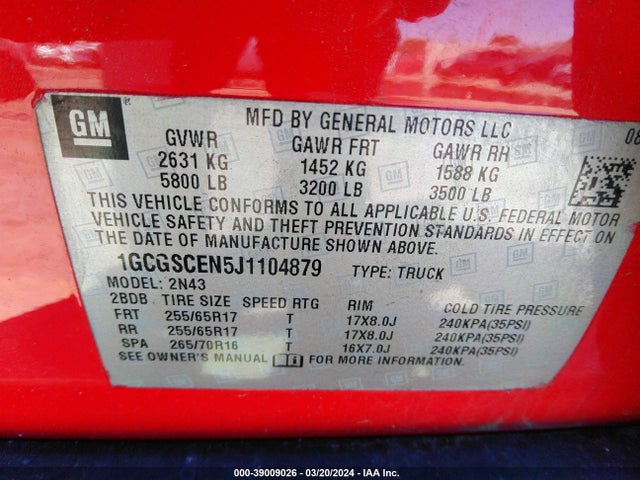 Chevrolet Colorado Lt 2018 1GCGSCEN5J1104879 Image 9