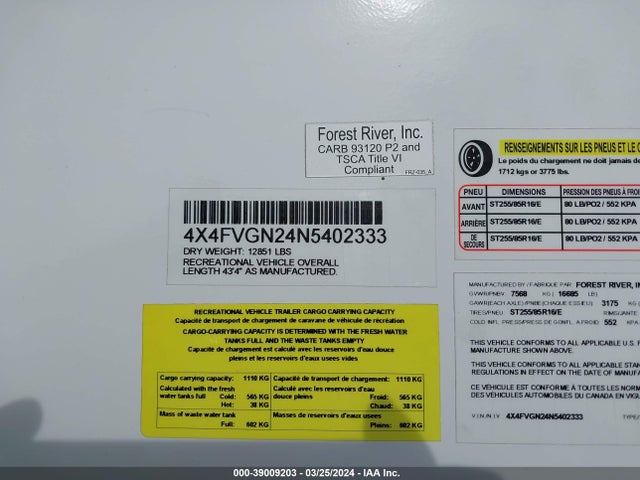 Rogue Travel Trlr 2022 4X4FVGN24N5402333 Image 9