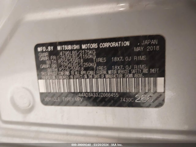 Mitsubishi Outlander Le 2018 JA4AD3A33JZ066455 Image 9