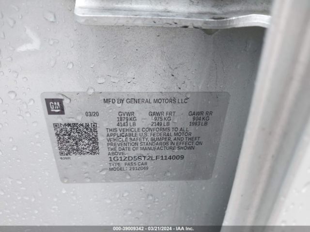 1G1ZD5ST2LF114009 Chevrolet Malibu Fwd Lt