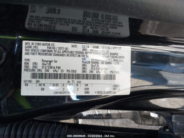 1FADP3K24EL300164 Ford FOCUS SE