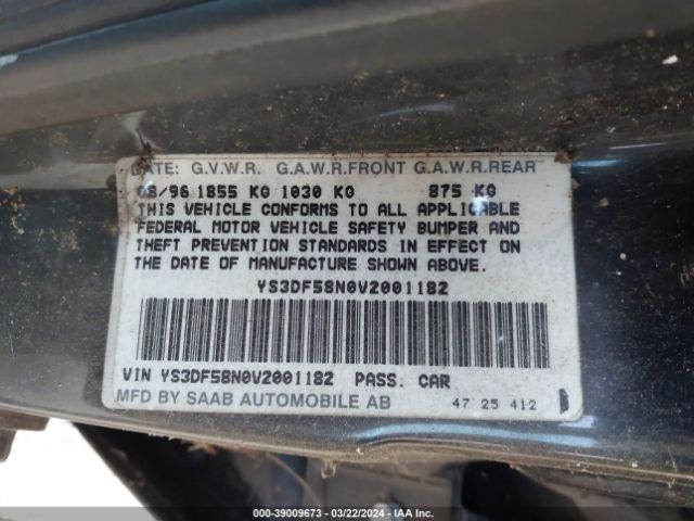 1997 SAAB 900 YS3DF58N0V2001182 Photo 8