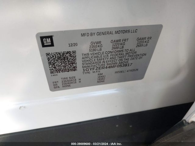 1GYFZER44MF053817 Cadillac Xt4 Fwd Sport