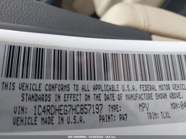 Dodge Durango Citadel Rwd 2017 1C4RDHEG7HC857197 Image 9