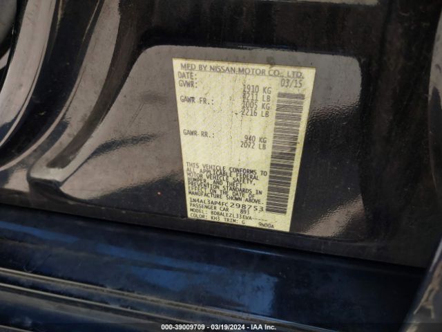 1N4AL3AP4FC298753 Nissan Altima 2.5/2.5 S/2.5 Sl/2.5 Sv