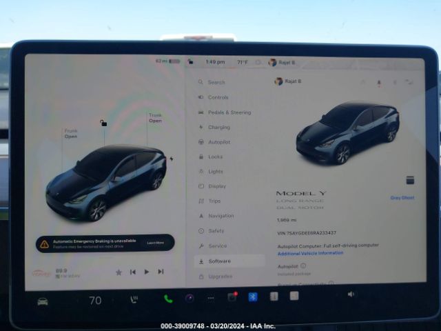 7SAYGDEE6RA233437 Tesla Model Y Long Range Dual Motor All-wheel Drive