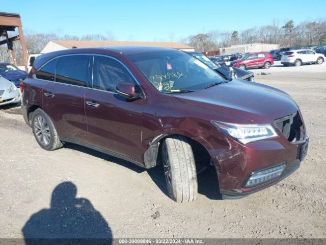Auction sale of the 2016 Acura Mdx Technology   Acurawatch Plus Packages/technology Package, vin: 5FRYD4H46GB036100, lot number: 39009846