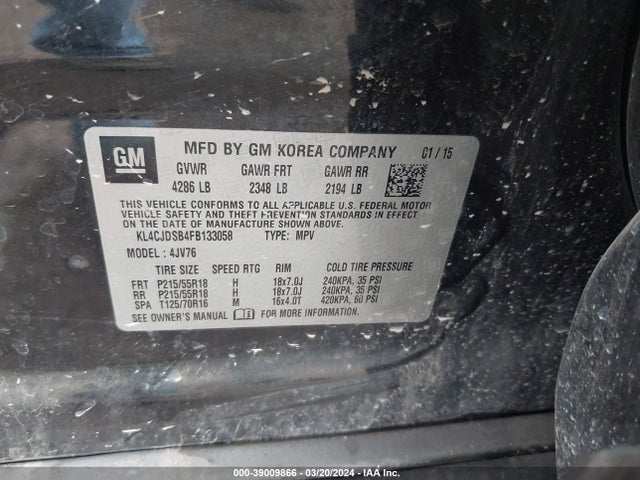 KL4CJDSB4FB133058 Buick Encore Premium