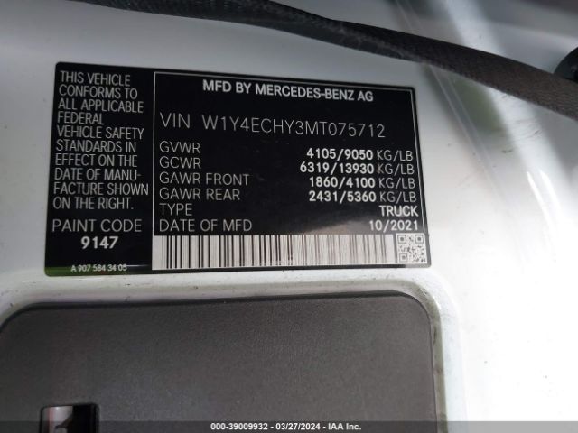 W1Y4ECHY3MT075712 Mercedes-Benz Sprinter 2500 High Roof V6