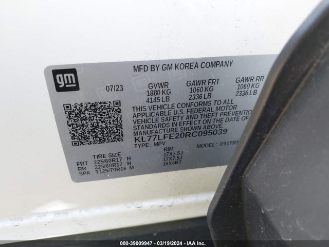 Chevrolet Trax Fwd Sp 2024 KL77LFE20RC095039 Image 9