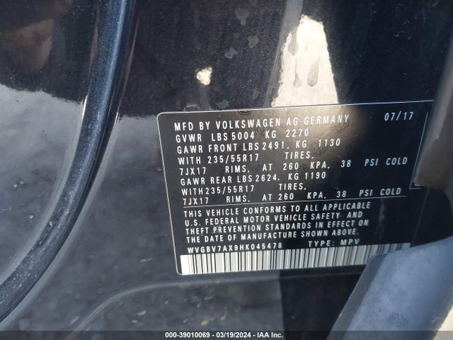 WVGBV7AX9HK045478 Volkswagen Tiguan 2.0t/2.0t S