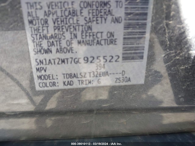 Nissan Rogue Sl 2016 5N1AT2MT7GC925522 Image 9