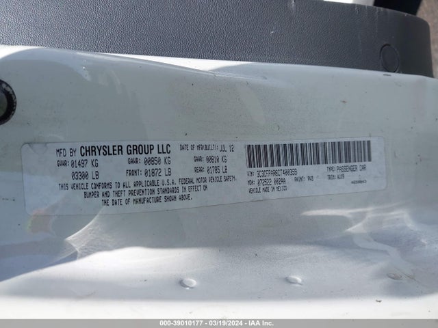 2012 FIAT 500 3C3CFFAR6CT400359 Photo 8