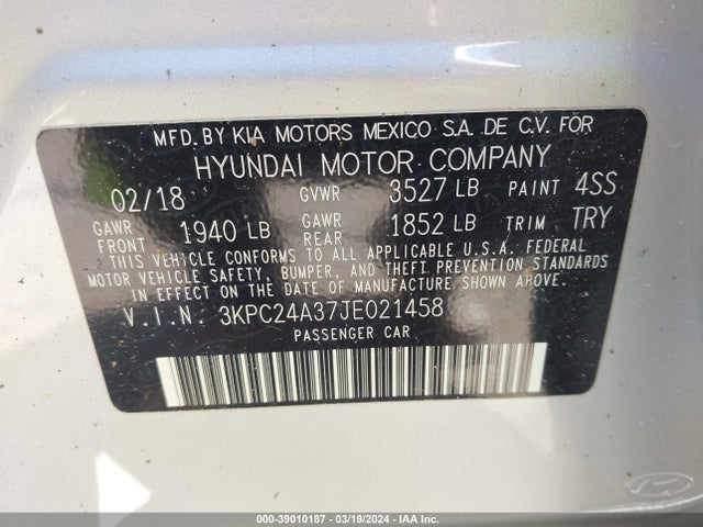 Hyundai ACCENT SE 2018 3KPC24A37JE021458 Image 9