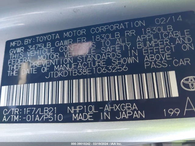 Toyota Prius C Four 2014 JTDKDTB38E1063256 Image 9