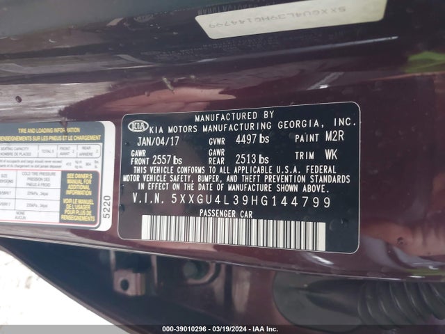 KIA OPTIMA EX 2017 5XXGU4L39HG144799 Image 9