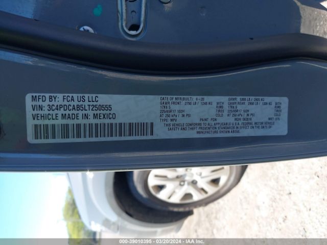 3C4PDCAB5LT250555 Dodge Journey Se Value