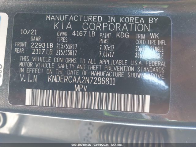 KNDERCAA2N7286811 KIA SELTOS EX