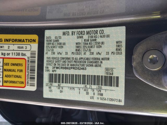 3FMCR9B62PRD52463 Ford Bronco Sport Big Bend