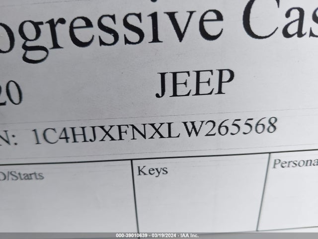 1C4HJXFNXLW265568 Jeep Wrangler Unlimited Rubicon Recon 4x4