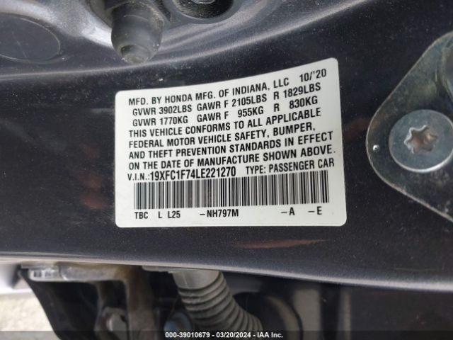 19XFC1F74LE221270 Honda Civic Ex-l