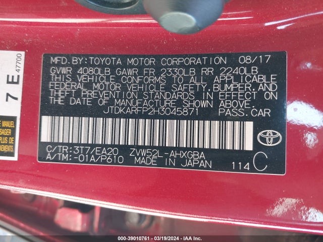 JTDKARFP2H3045871 Toyota Prius Prime Premium