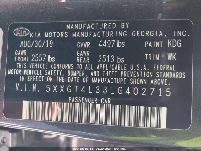 5XXGT4L33LG402715 KIA Optima Lx